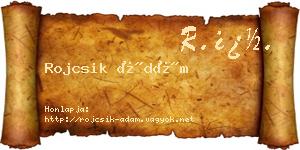 Rojcsik Ádám névjegykártya